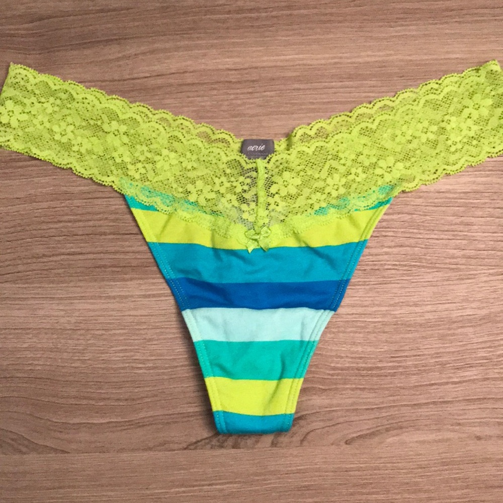 NEW Aerie Cotton and Lace Thong